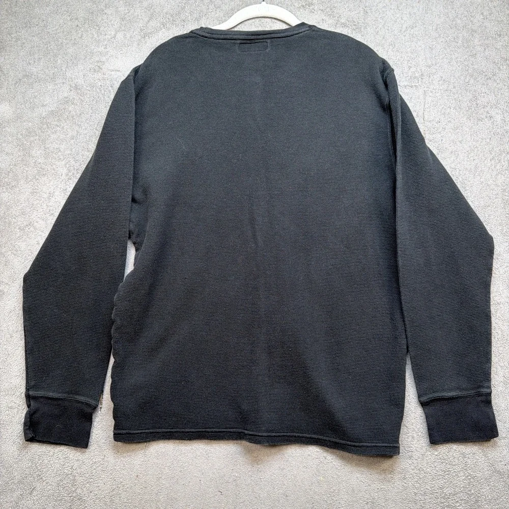 Polo Ralph Lauren Waffle Knit Thermal Shirt Mens XL Black‎ Long Sleeve